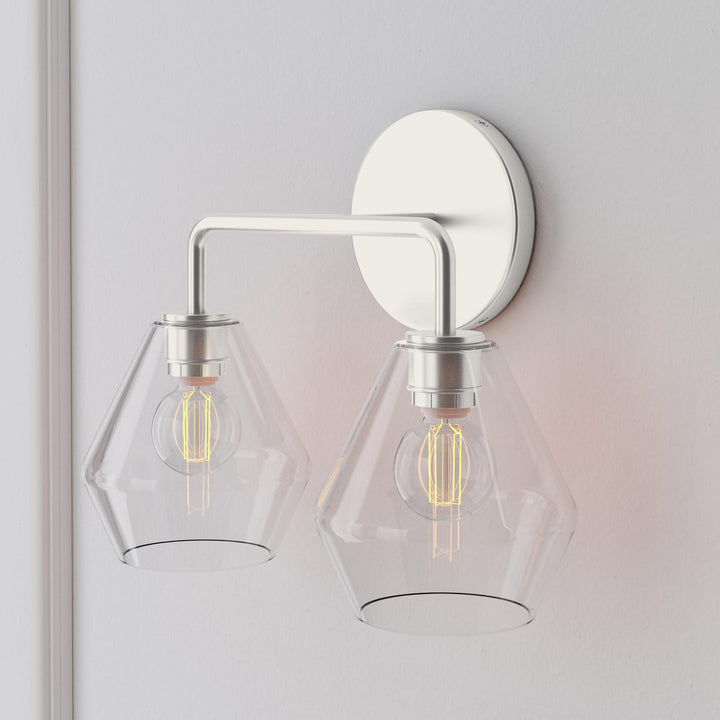Merin Multi Head Dressing Table Wall Lamp - Metal And Glass Sculptural Lamp