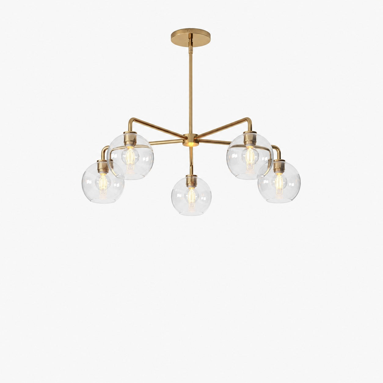 Selvion Elegant 5-Light Globe Chandelier – Modern Glass Pendant Lighting Fixture
