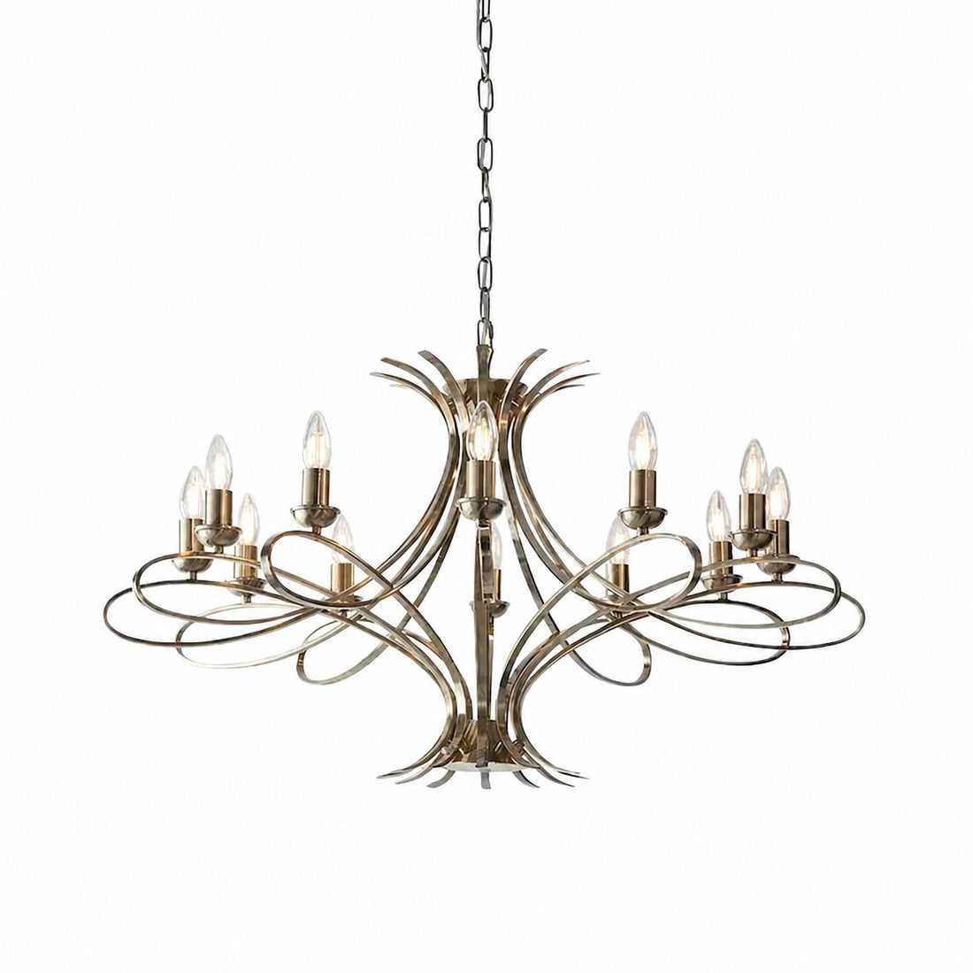 Foline Geometric Light Chandelier – Nickel Finish Ambient Glow for Hallways and Kitchens