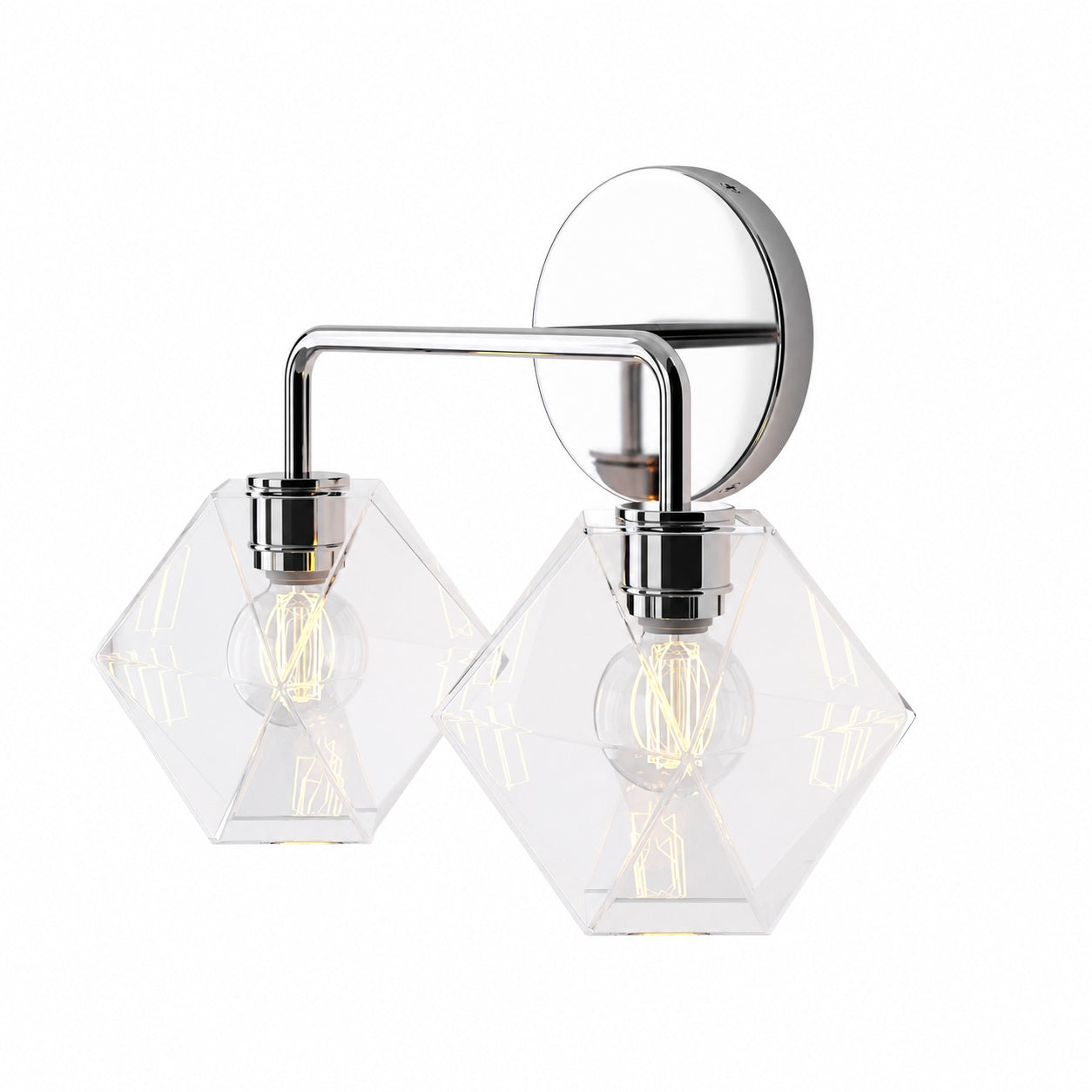 Talvior Geometric Modern Bathroom Sconce - Faceted Shade Light in Luxe Finishes