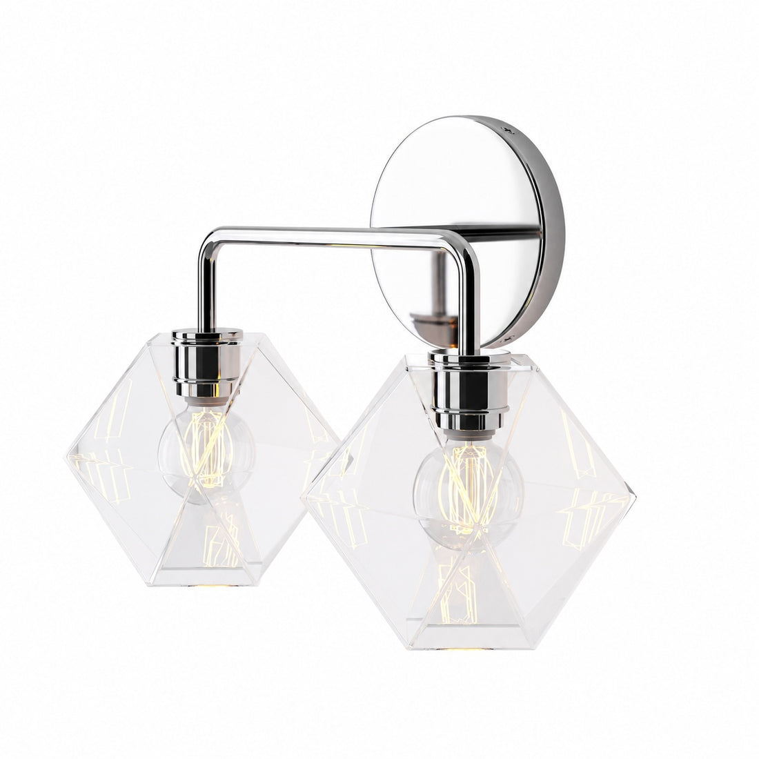 Talvior Geometric Modern Bathroom Sconce - Faceted Shade Light in Luxe Finishes