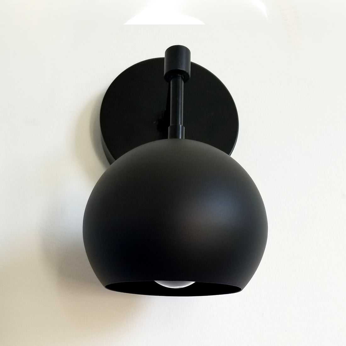 Soft Lighting Matte Black Wall Globe Sconce