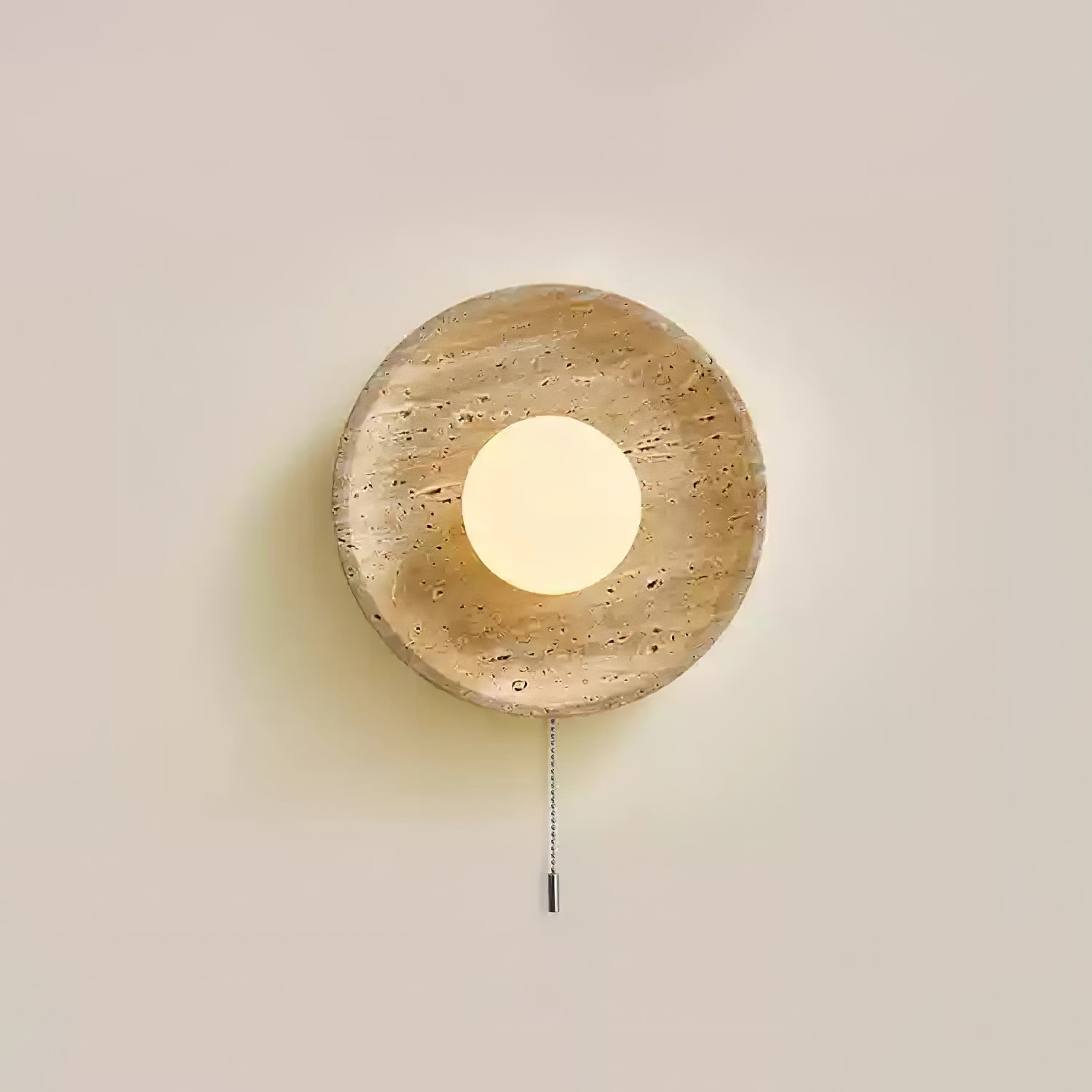 Retro Wabi Sabi Travertine Lunar Eclipse Wall Light