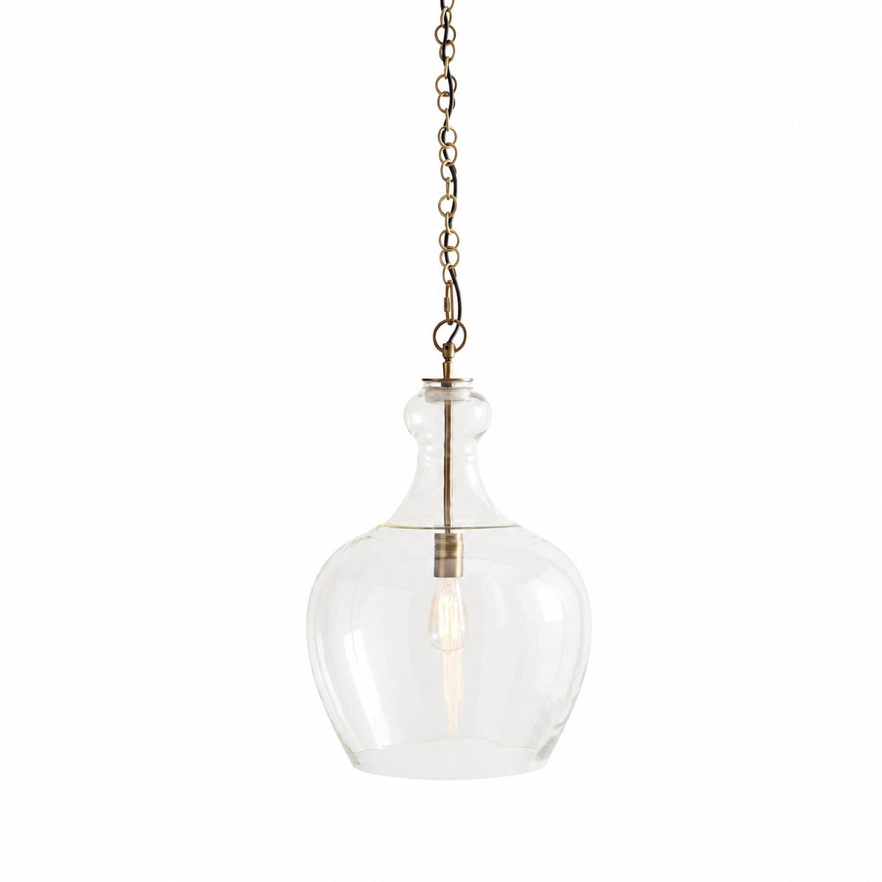 Lawson Glass Pendant Light - Recycled & Milk Glass with Bronze Accent