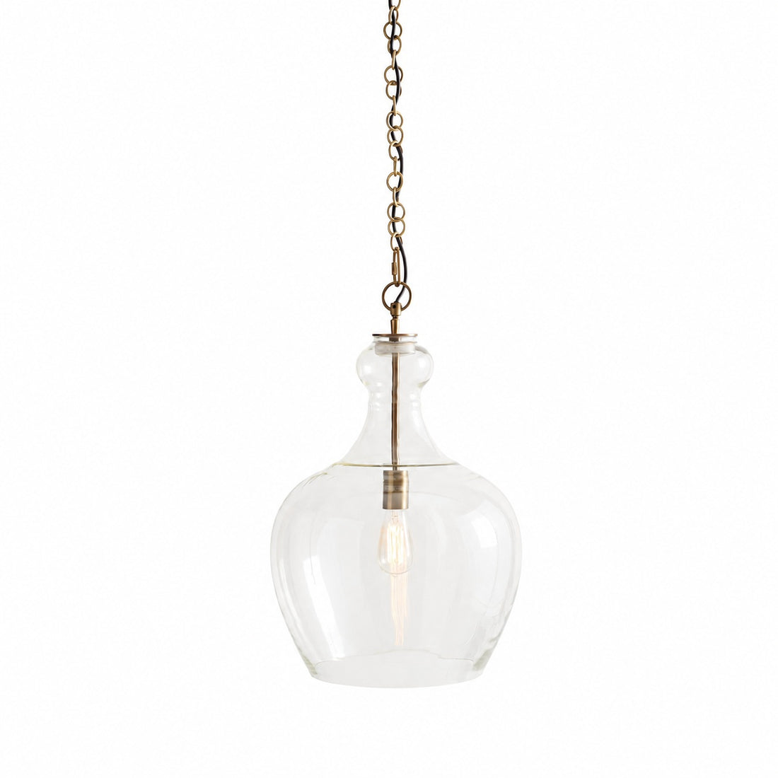 Lawson Glass Pendant Light - Recycled & Milk Glass with Bronze Accent