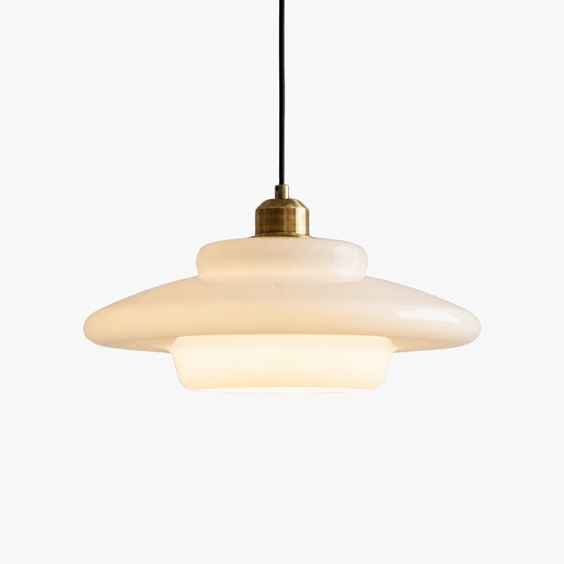Opalisse Art Deco Pendant Light – Milk Glass Dome Ceiling Lamp for Dining Room U25