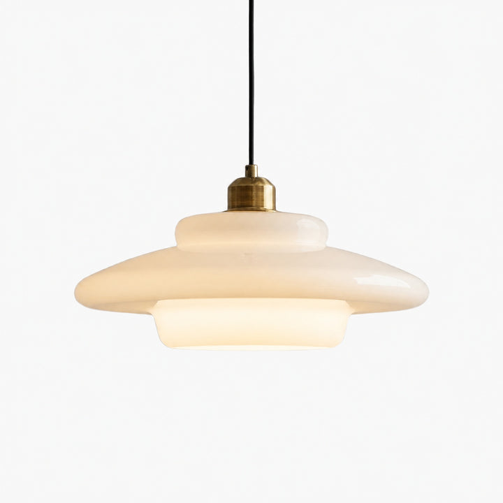 Opalisse Art Deco Pendant Light – Milk Glass Dome Ceiling Lamp for Dining Room U25