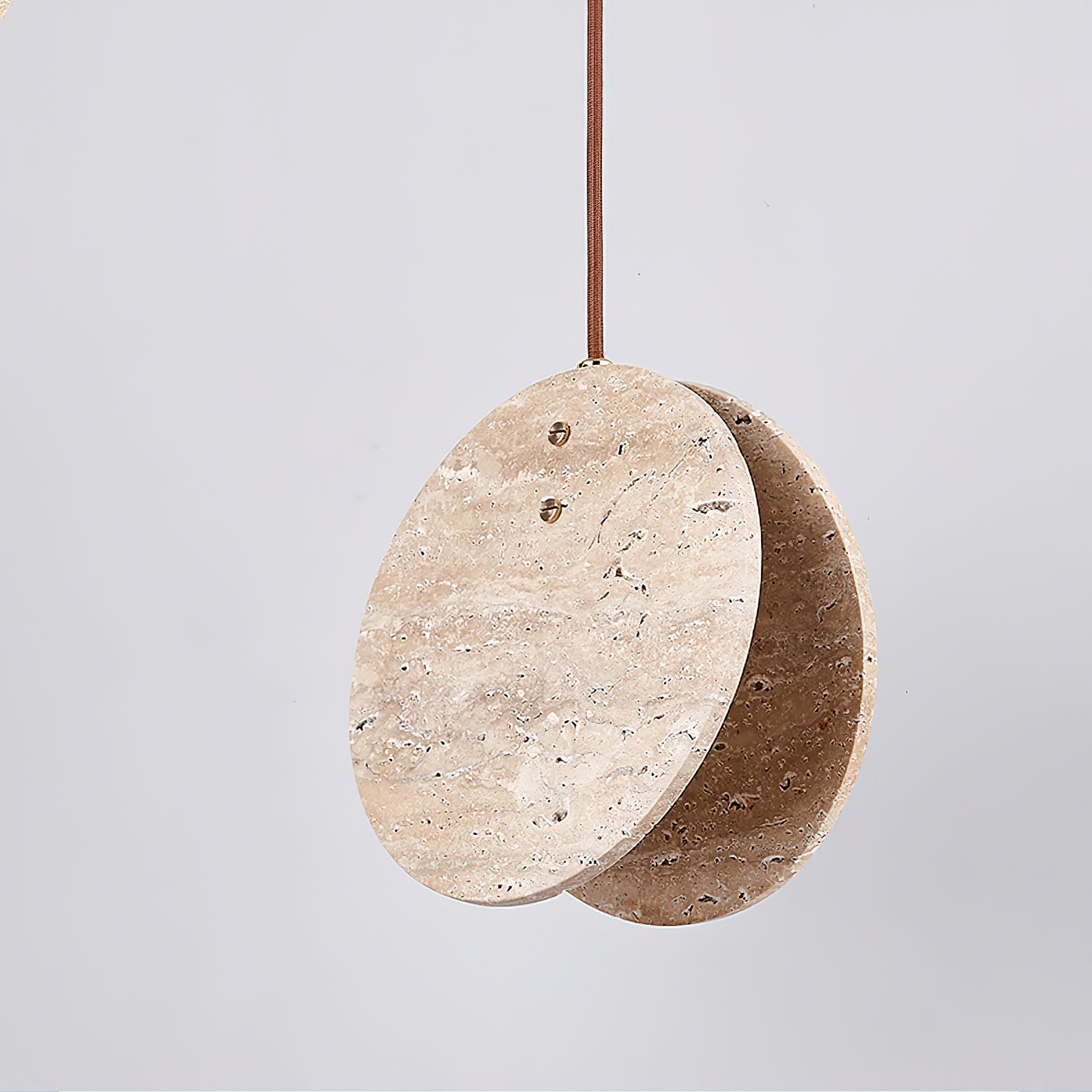 Stone Textured Disc Pendant Light