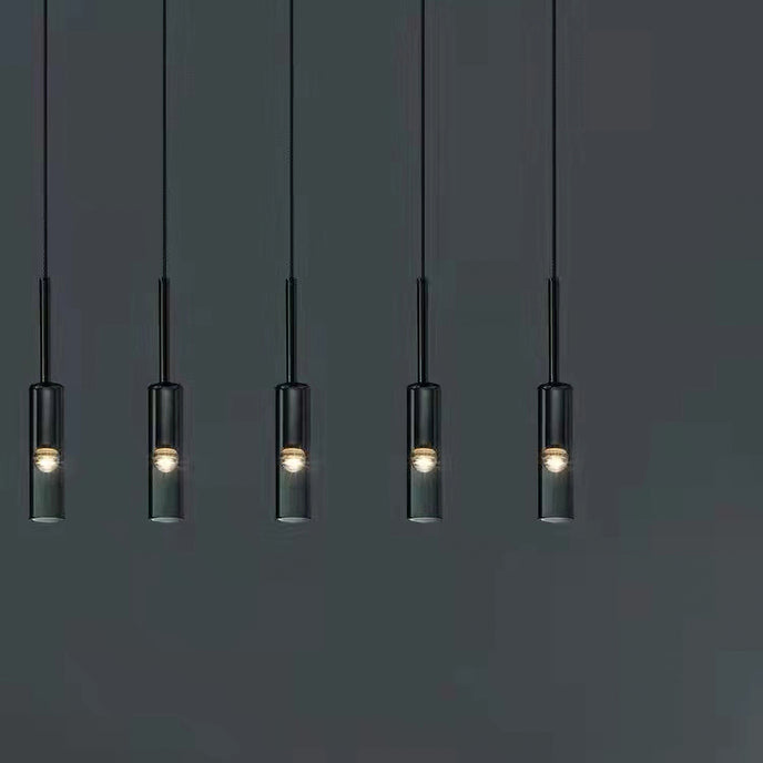 Modern Cylindrical Glass Pendant Light