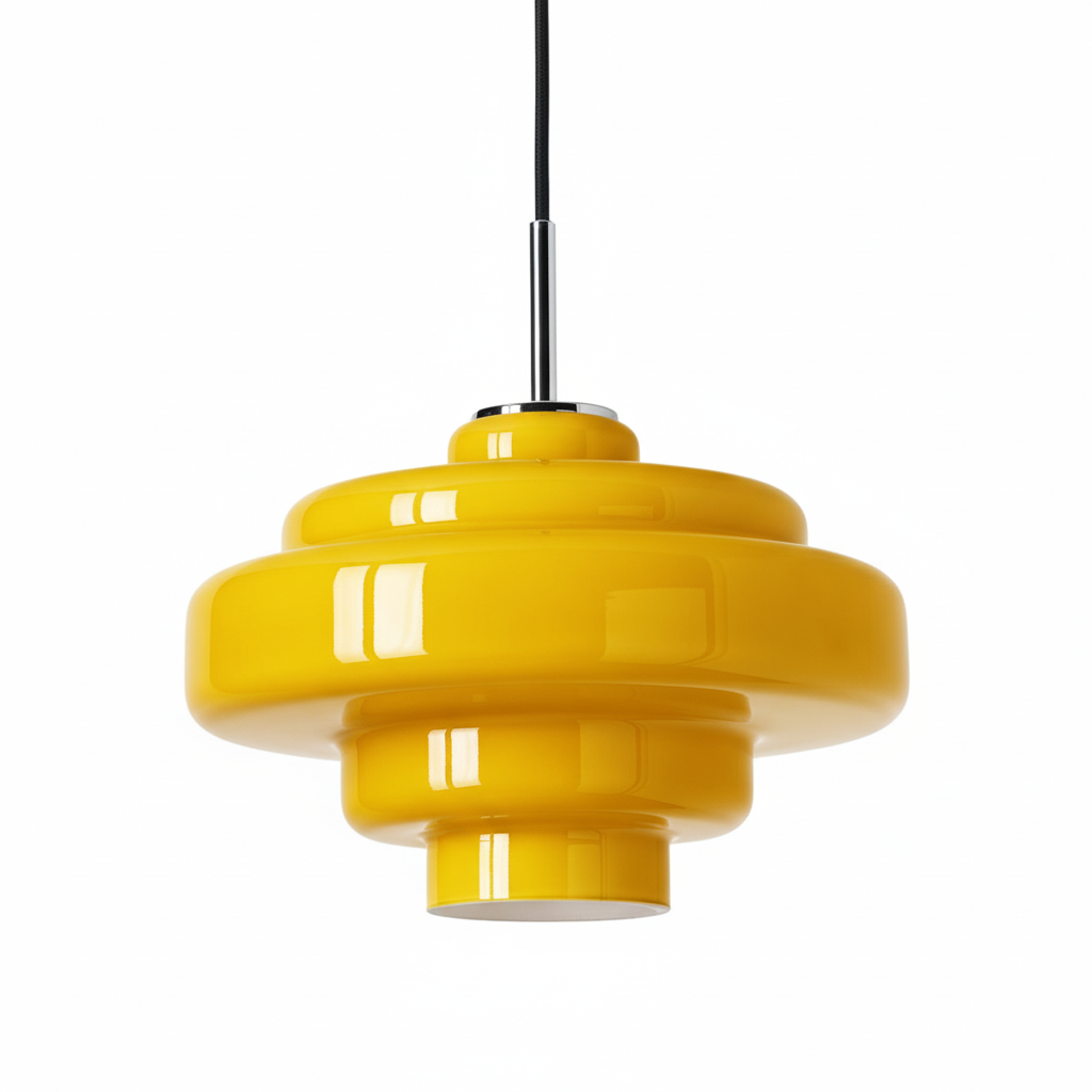 Koloro Elegant Retro Glass Pendant Light – Adjustable Length for Living Room & Hallway