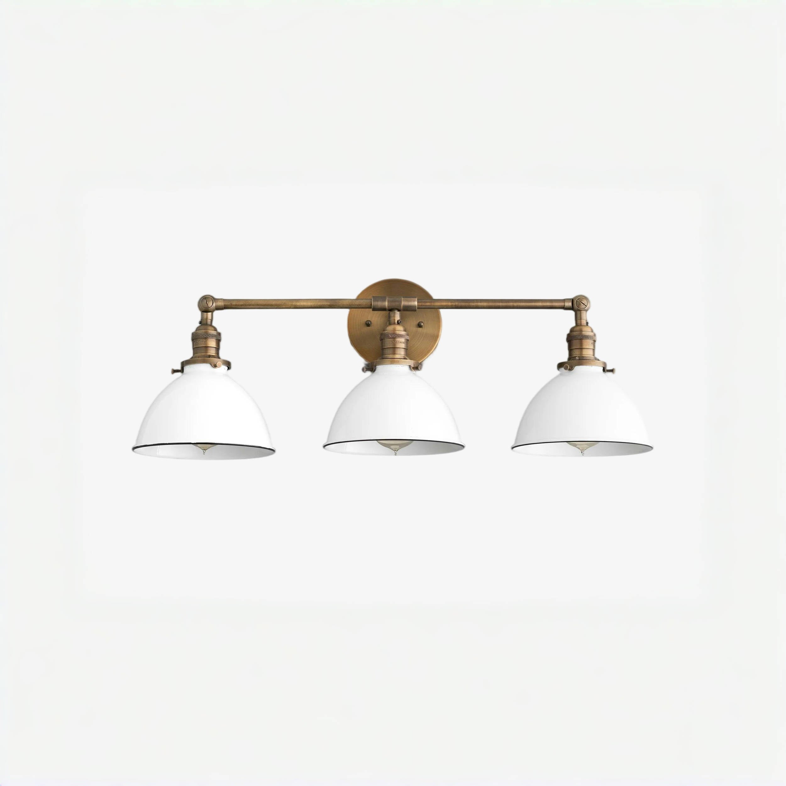 Conique Metal Dual Head Wall Fixture with Classic Shades – Industrial Vanity Lamp