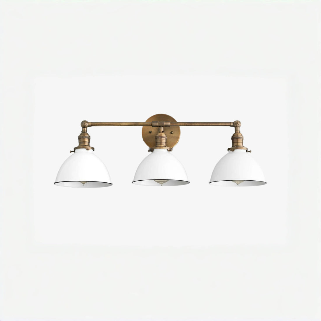 Conique Metal Dual Head Wall Fixture with Classic Shades – Industrial Vanity Lamp