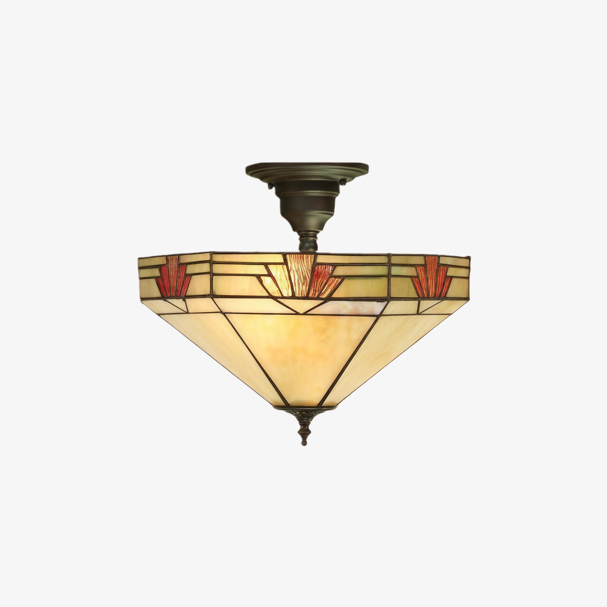 TF Nevada Glass Shade Ceiling Light – Semi-Flush for Entryways and Dining Rooms