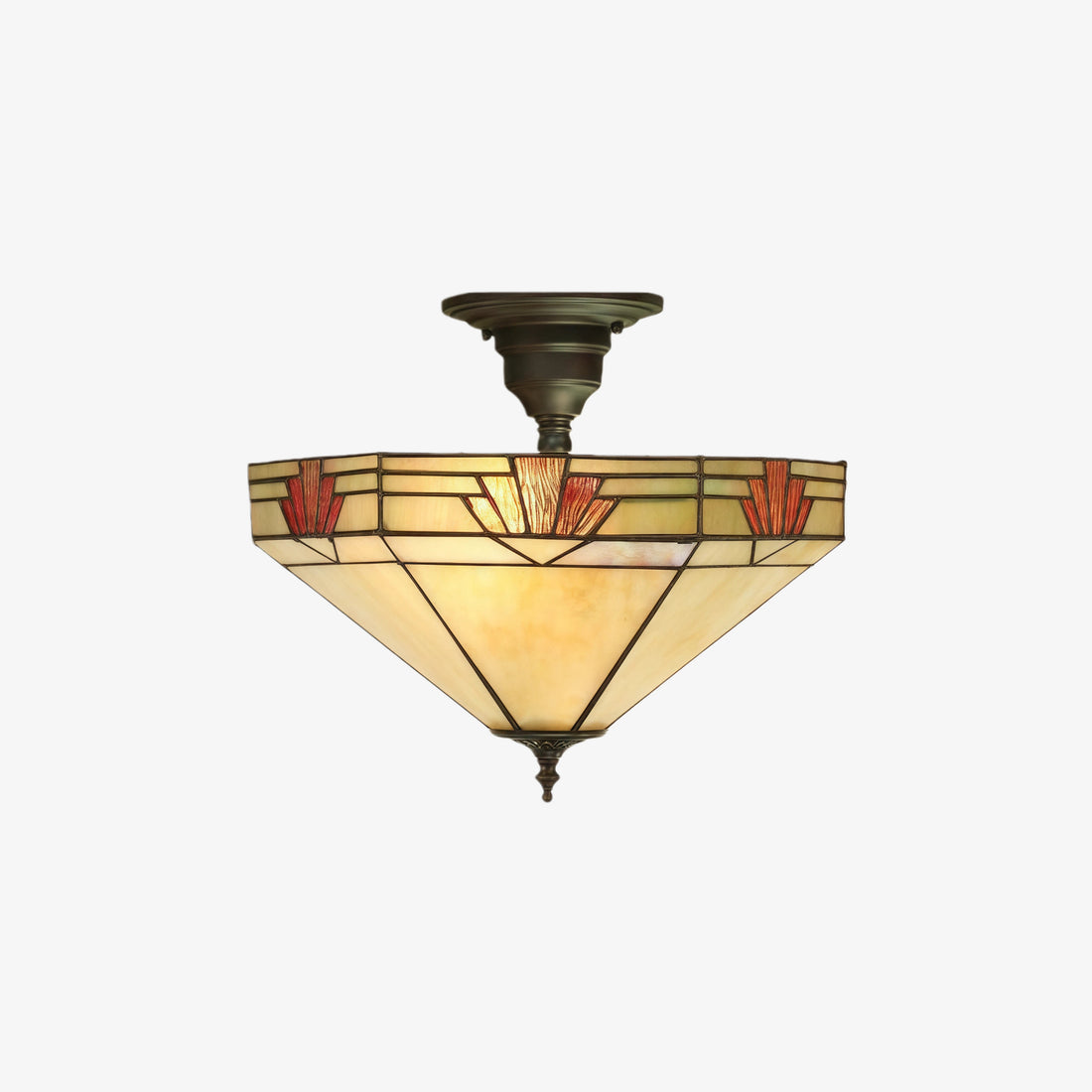 TF Nevada Glass Shade Ceiling Light – Semi-Flush for Entryways and Dining Rooms