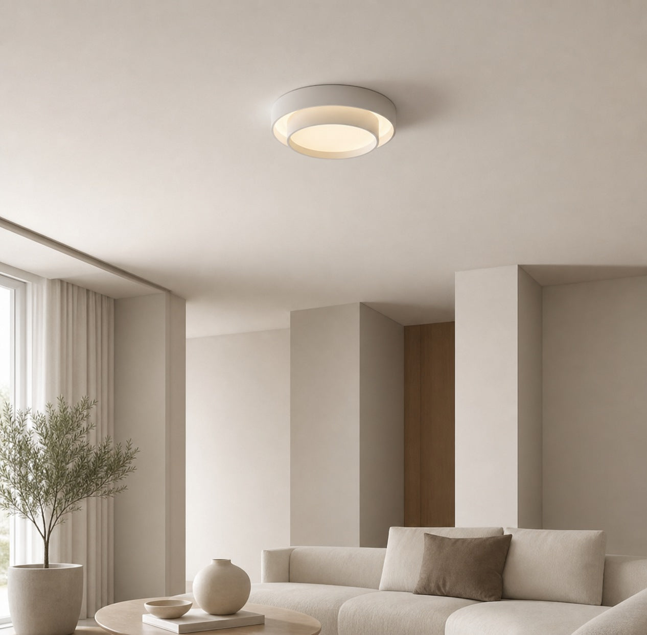 Duomel Round LED Ceiling Fixture - Minimalist Ceiling Lamp for Dining Room N26