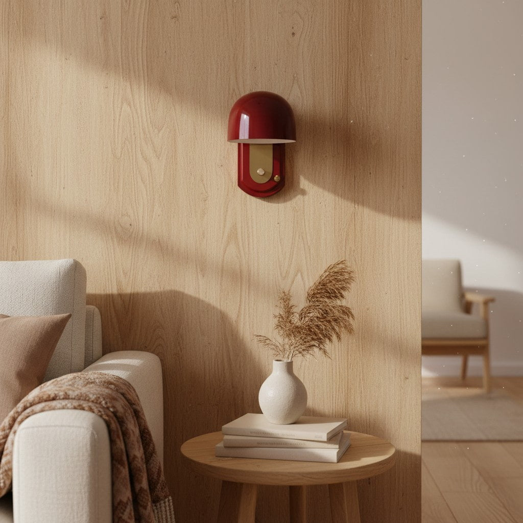 Livessa Modern Wall Lamp - Sculptural Glass Shade Wall Light for Bedroom or Living Room