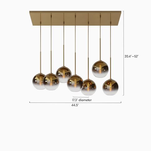 Selvion Elegant 7-Light Globe Chandelier – Glass Pendant Light