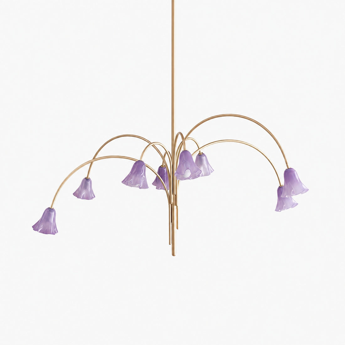 Bellina Modern Romantic Chandelier - Botanical Lily Design with Glass Flowers