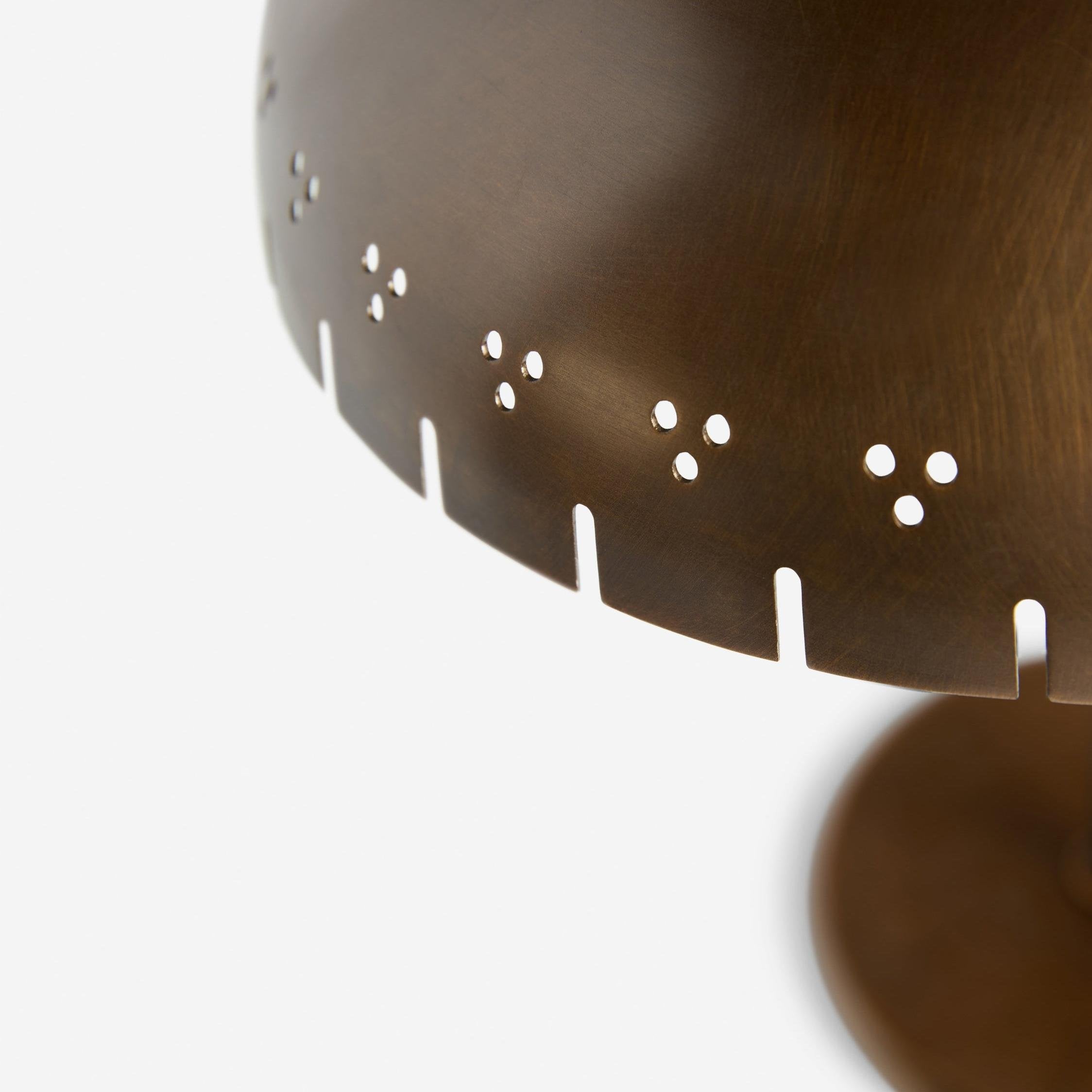 Lustrona Perforated Shade Brass Desk Lamp – Modern Vintage Accent Light