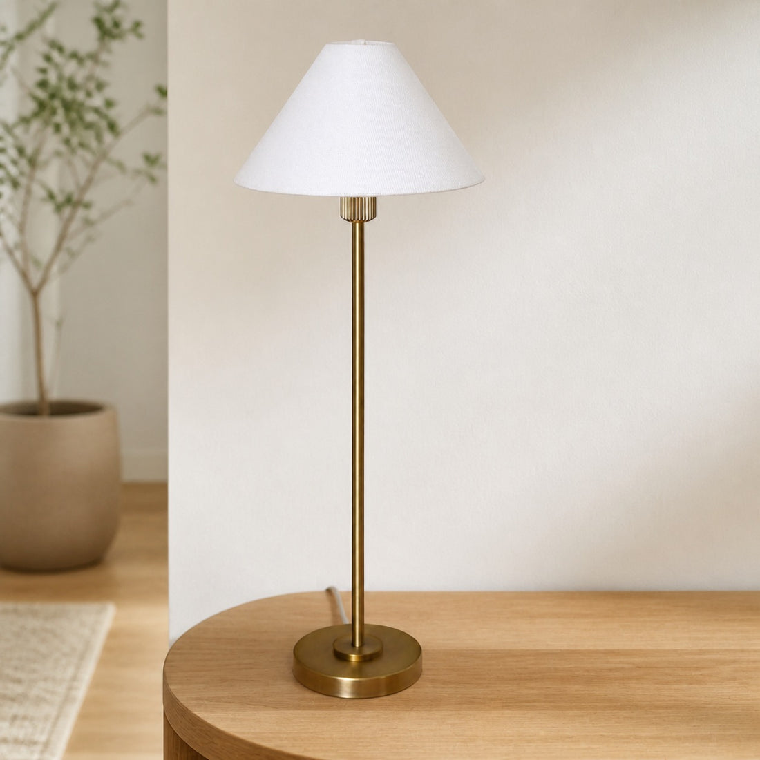Diora Table & Floor Lamps - Linen Shade Modern Linear Style Sophisticated Accent