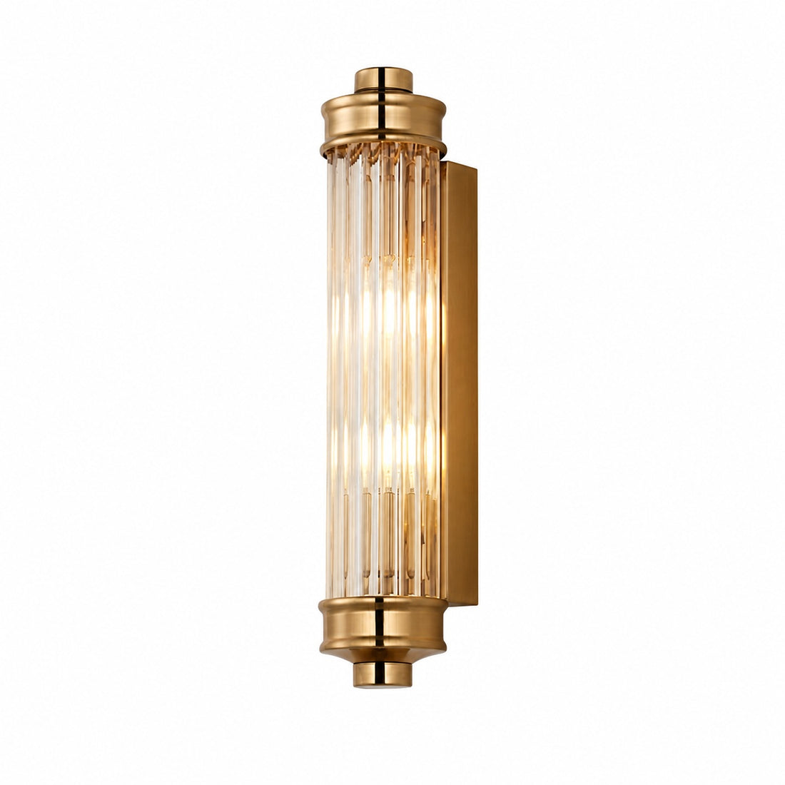 Bravira Ribbed Cylindrical Glass Wall Sconce - Modern Nordic Wall Light for Hallway and Living Space U03