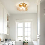 Load image into Gallery viewer, Modern Drum Water Ripple Ceiling Light - Glass Flush Mount Light

