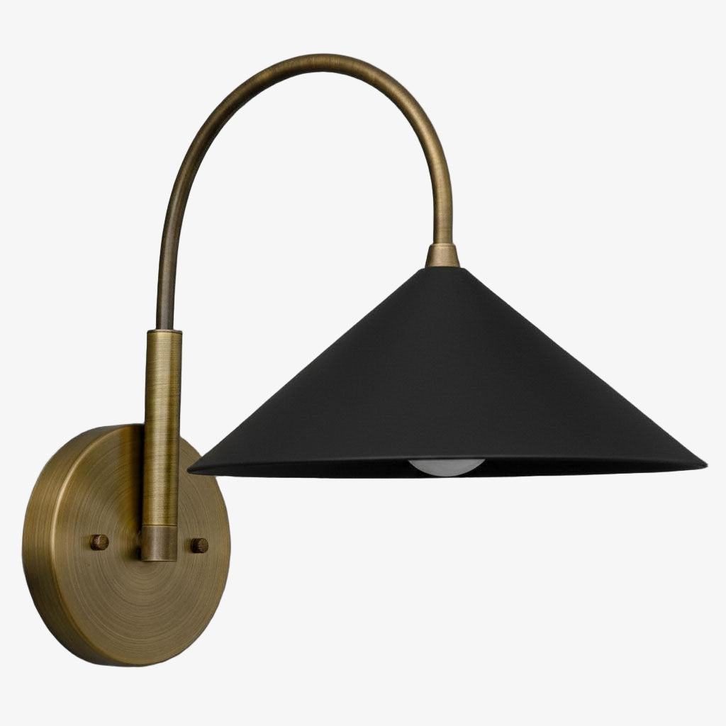 Curva Metal Vintage Wall Sconce  - Elegant Cone Shade for Bedrooms