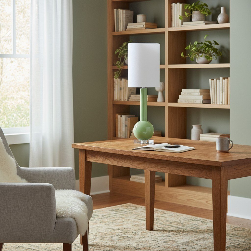 Savara Minimalist Table Lamp - Clean Glass Form with Fabric Shade for Bedrooms