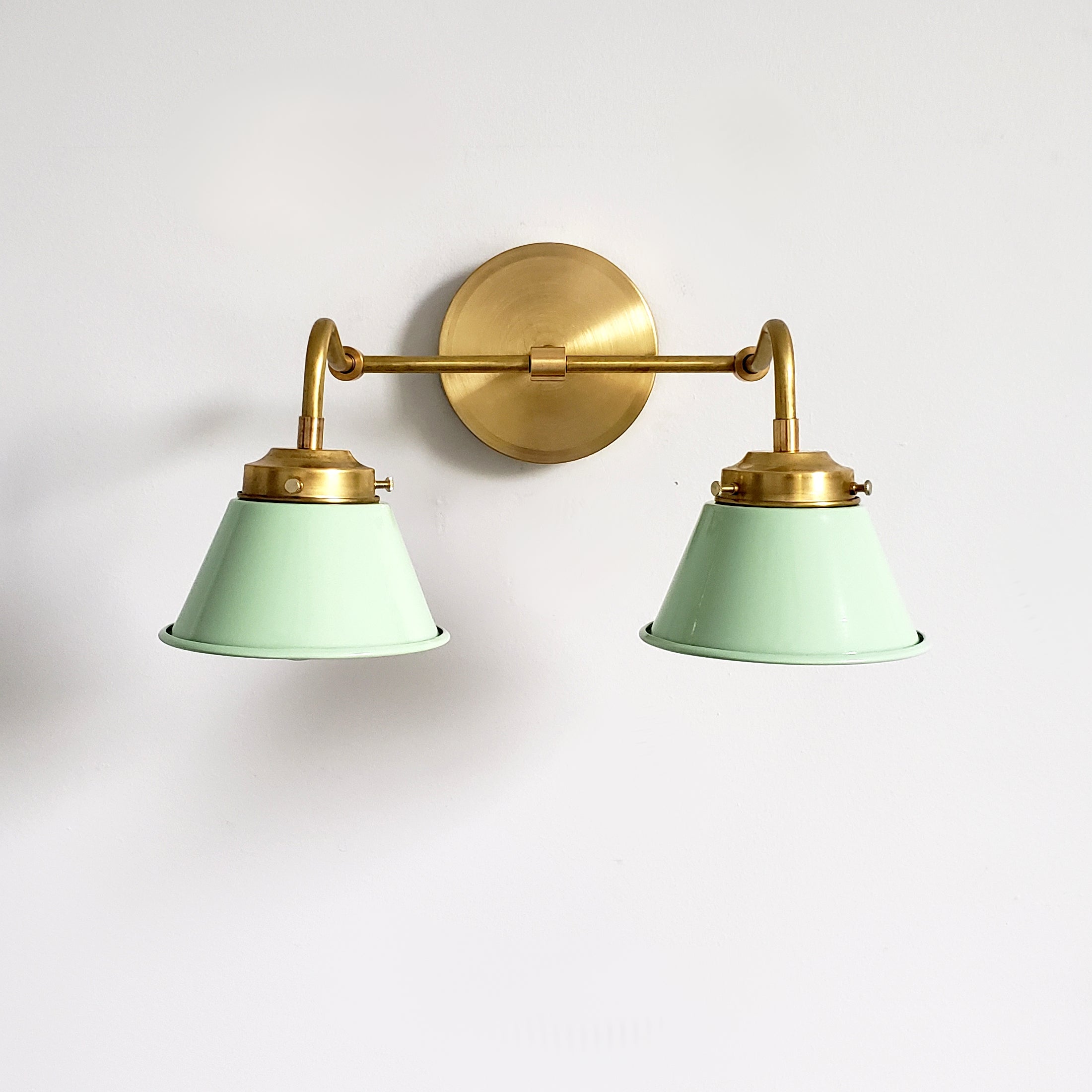 Modern Double Cone Brass Sconce - Accent Lighting For Bathroom & Hallway