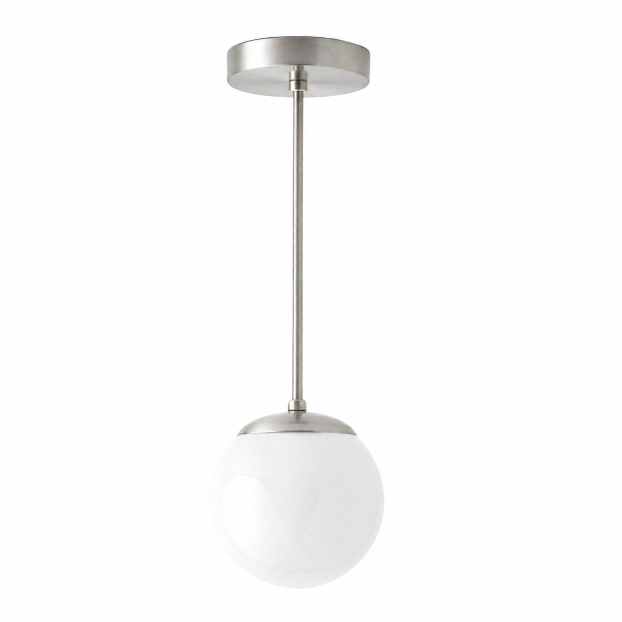 Glorica Glass White Globe Pendant Light - Mid Century Modern Glass Hanging Fixture
