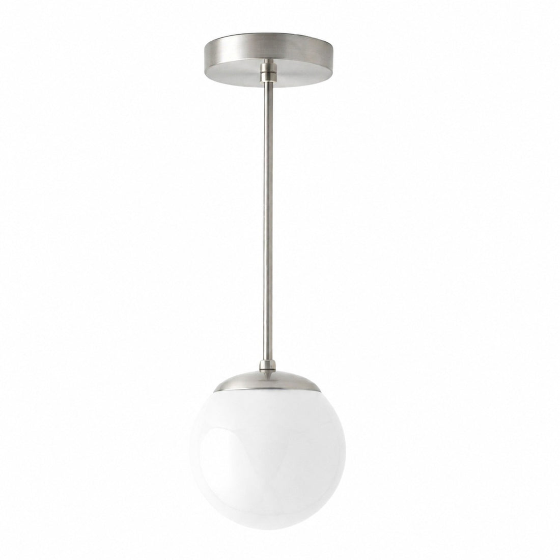 Glorica Glass White Globe Pendant Light - Mid Century Modern Glass Hanging Fixture