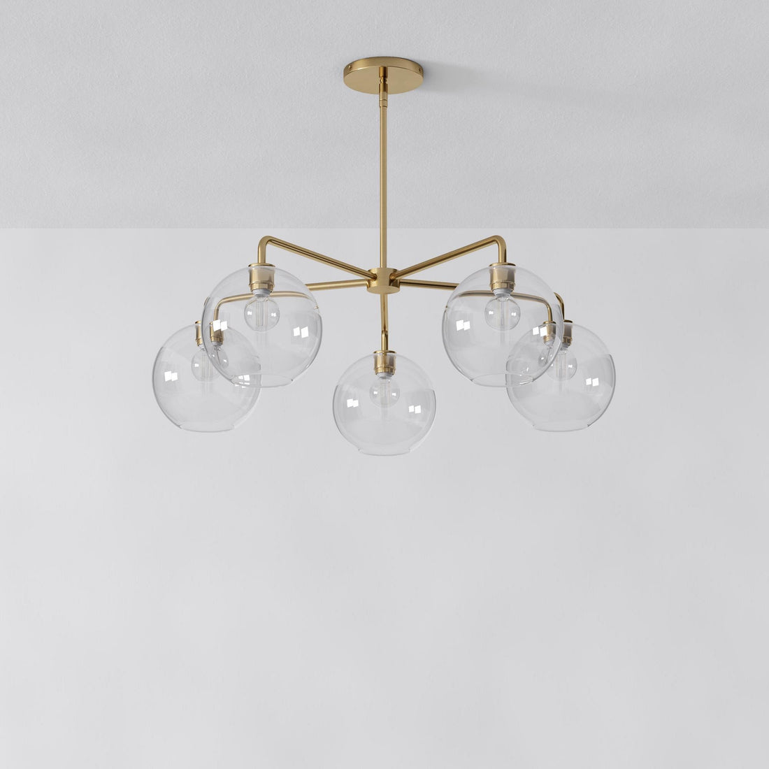 Selvion Elegant 5-Light Globe Chandelier – Modern Glass Pendant Lighting Fixture