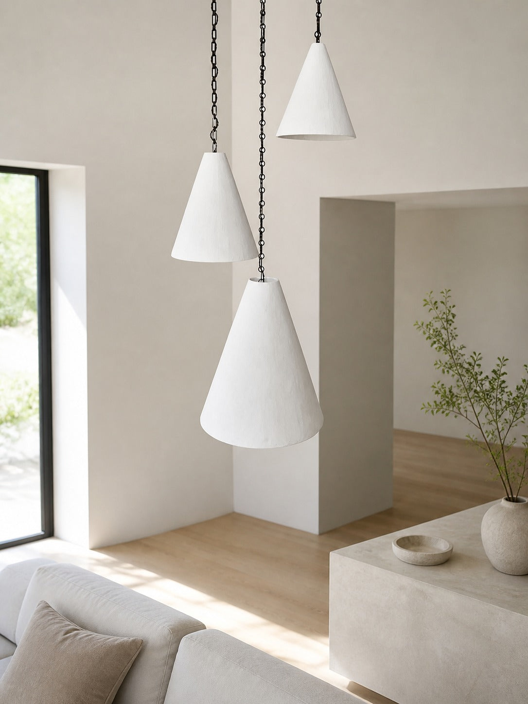 White Plaster Pendant Lamp