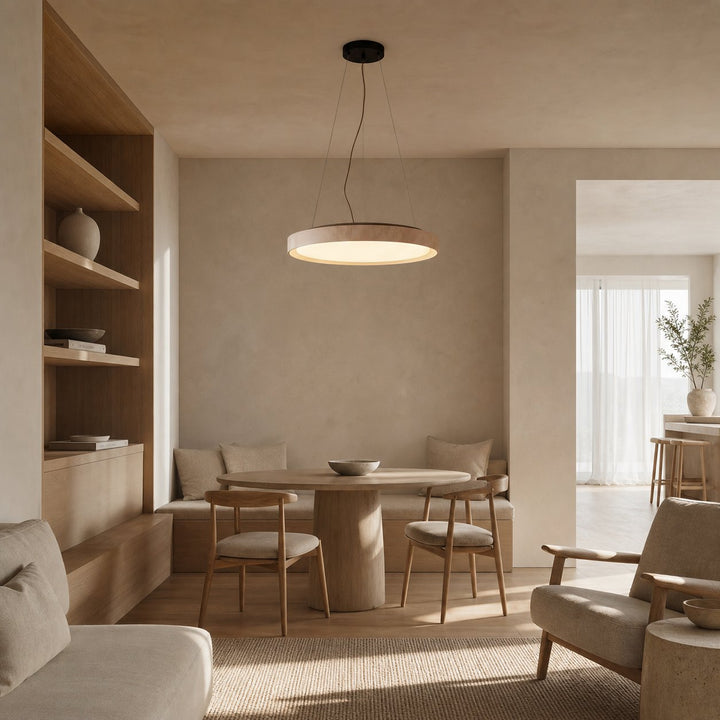 Miravelle Minimalist Pendant Lamp with Natural Stone Shade for Dining Room