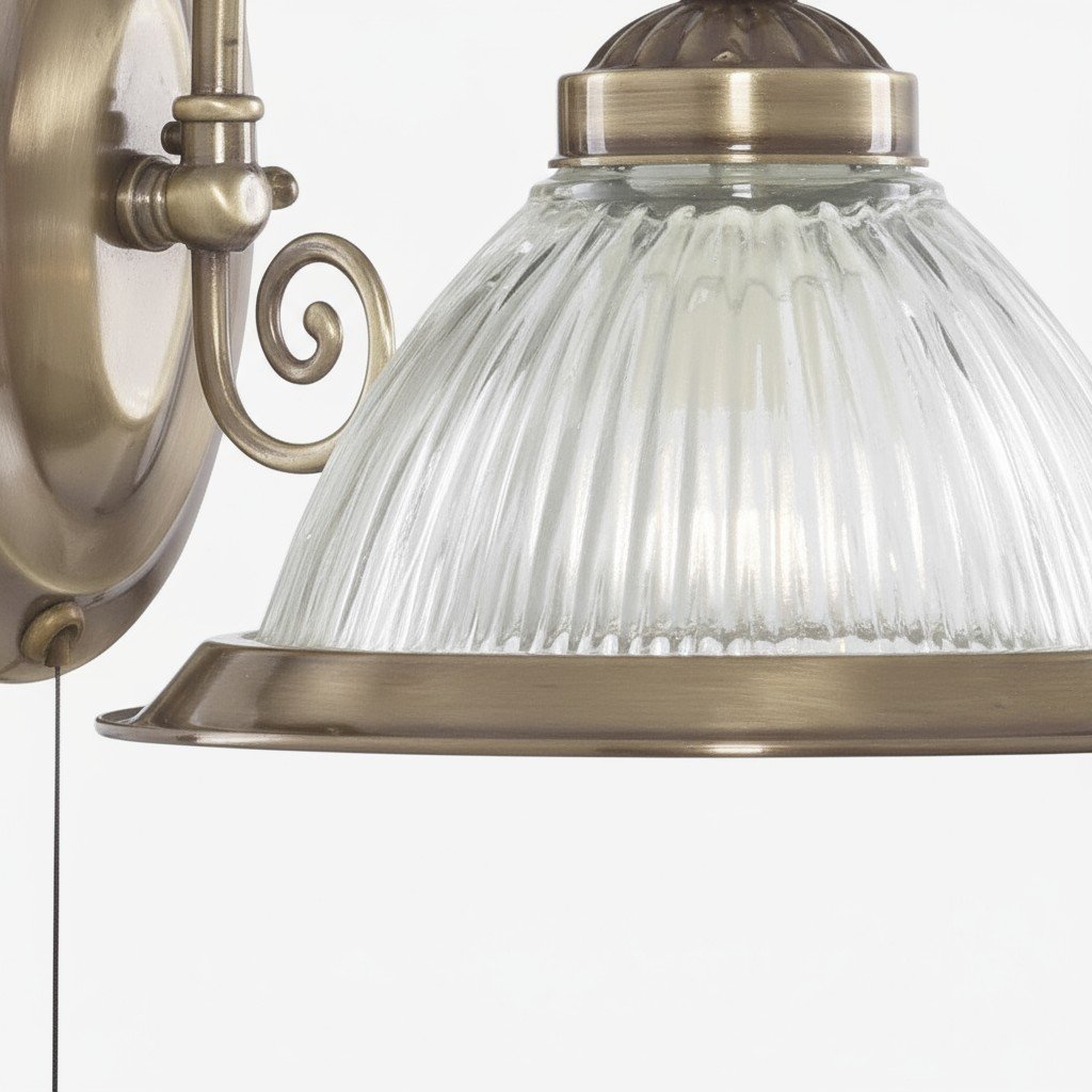 TF Vintora Ribbed Glass Wall Lamp - Industrial Bell Shape for Diner and Hallway