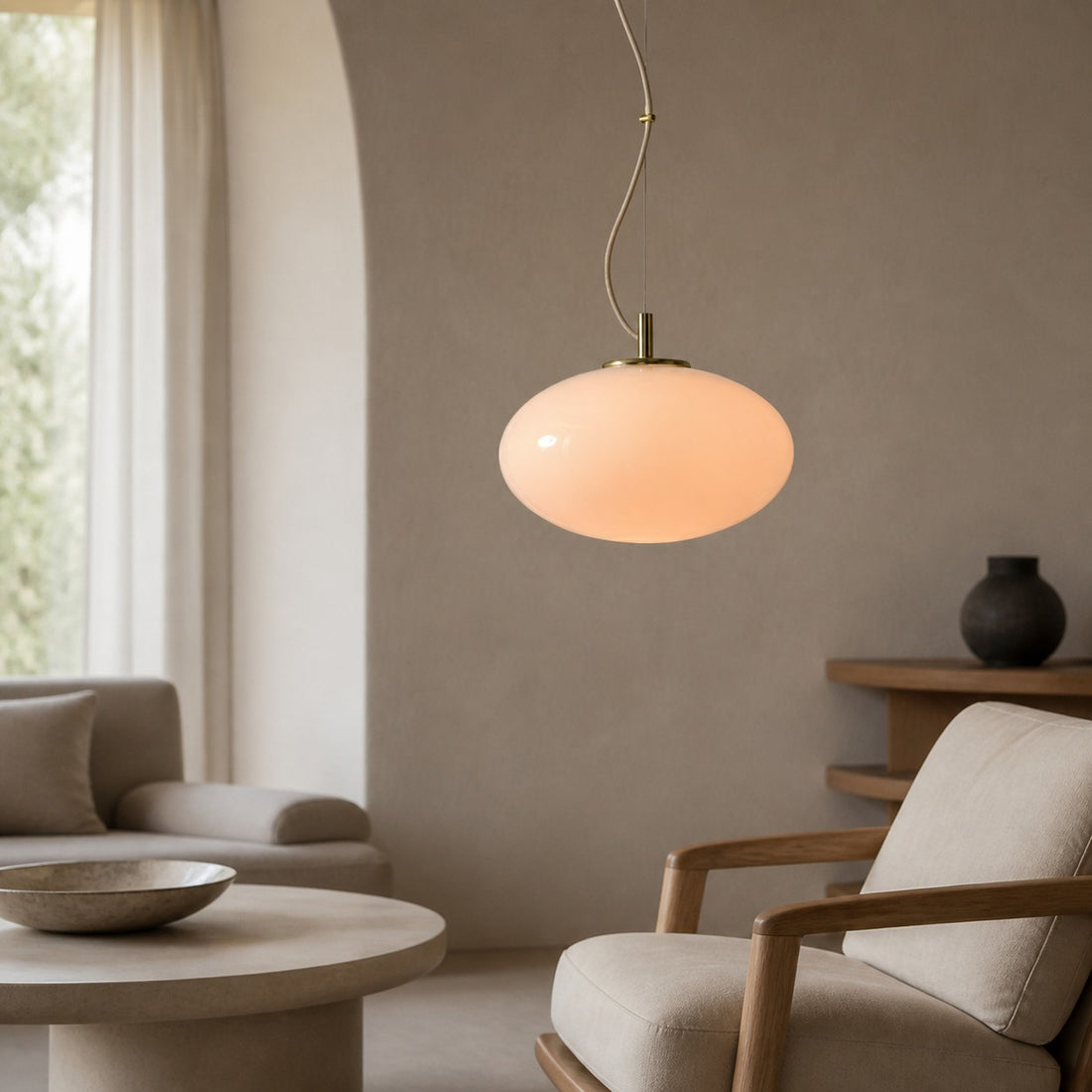 Lumivelle Minimalist Glass Pendant – Adjustable Height Dimmable Design