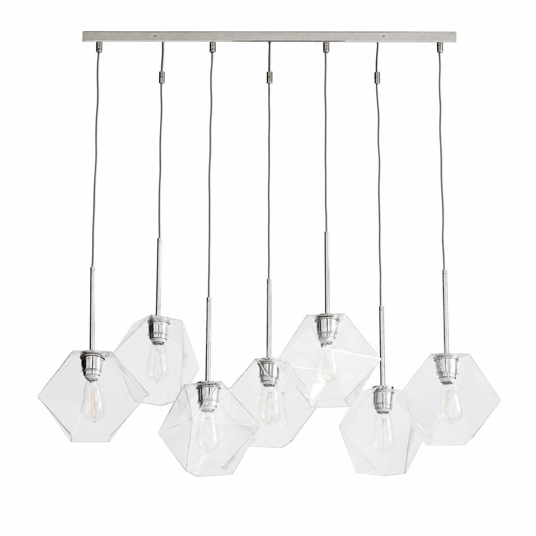 Talvior Luminous Geometric 7-Light Faceted Glass Chandelier