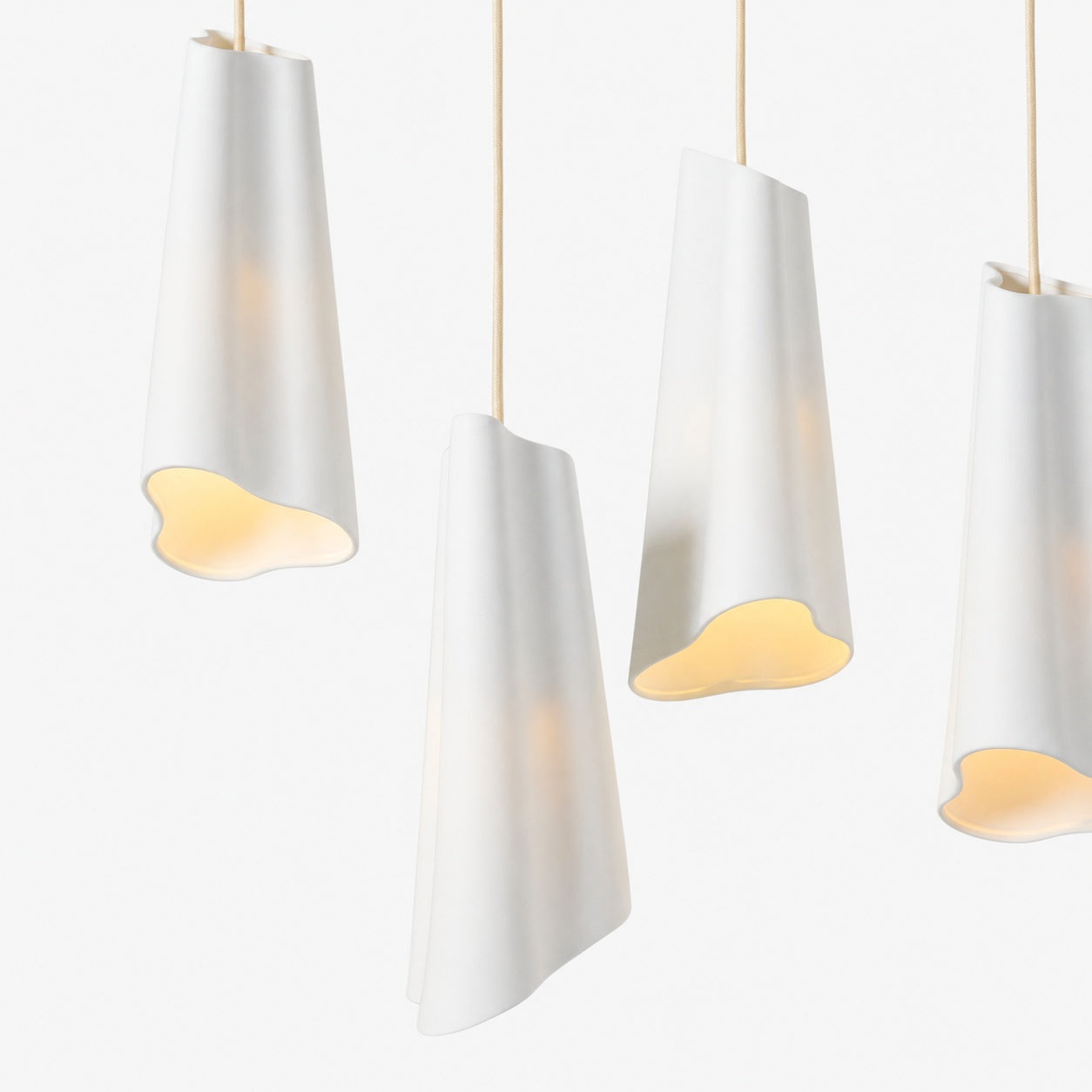Orovia Ceramic Shade Chandelier – Iron Pendant Adjustable Height Design