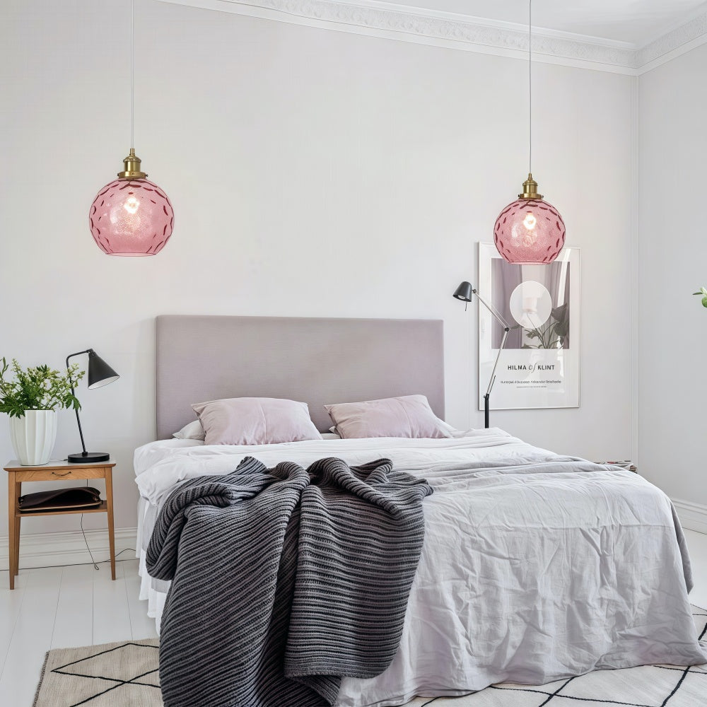 Single Hammered Glass Globe Pendant Light