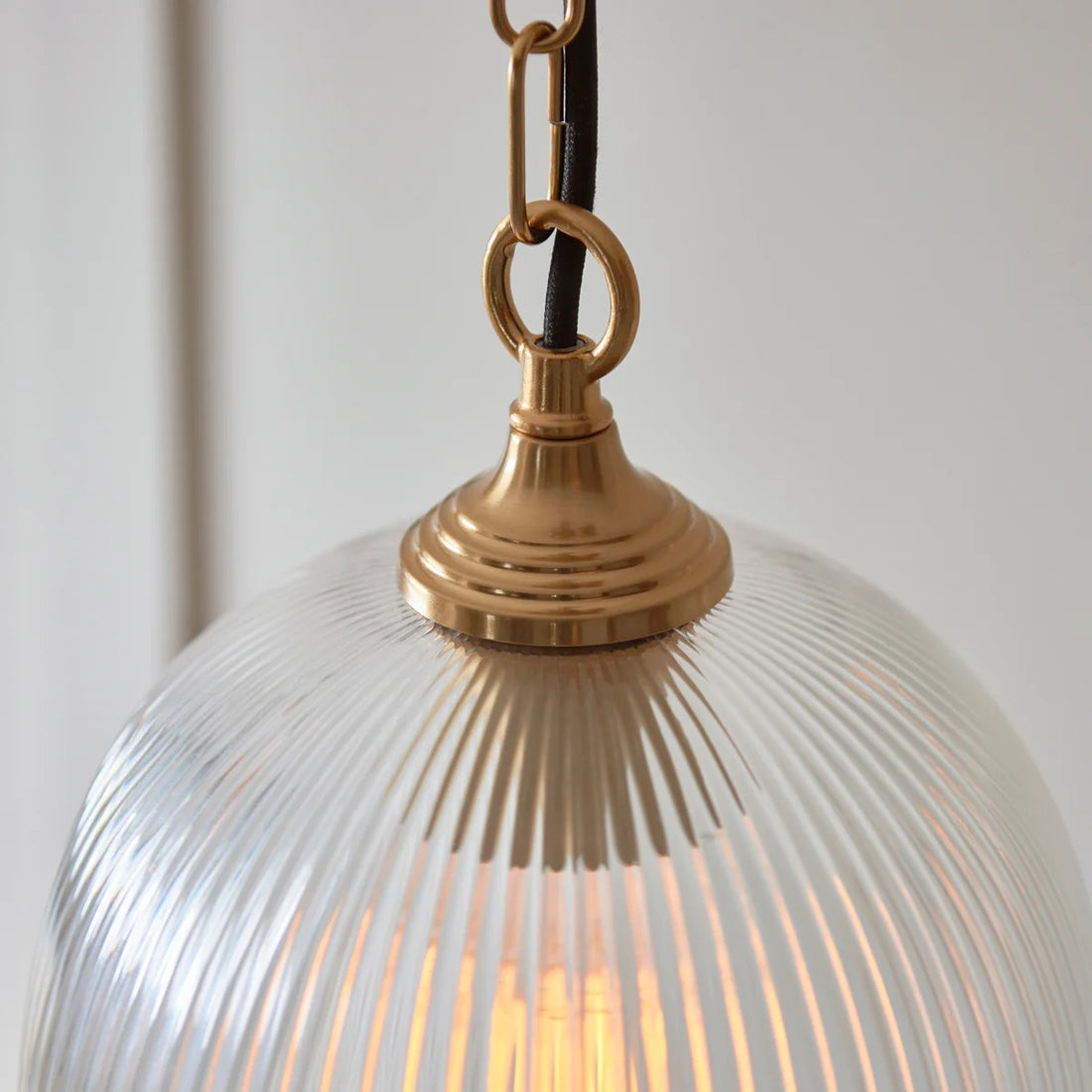Brazara Glass Dome Pendant Light – Classic Metal Trim Design for Kitchen and Dining
