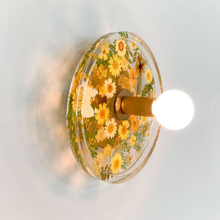 Botanical Wall Sconce - Handmade Resin Leaves Romantic Accent Lighting