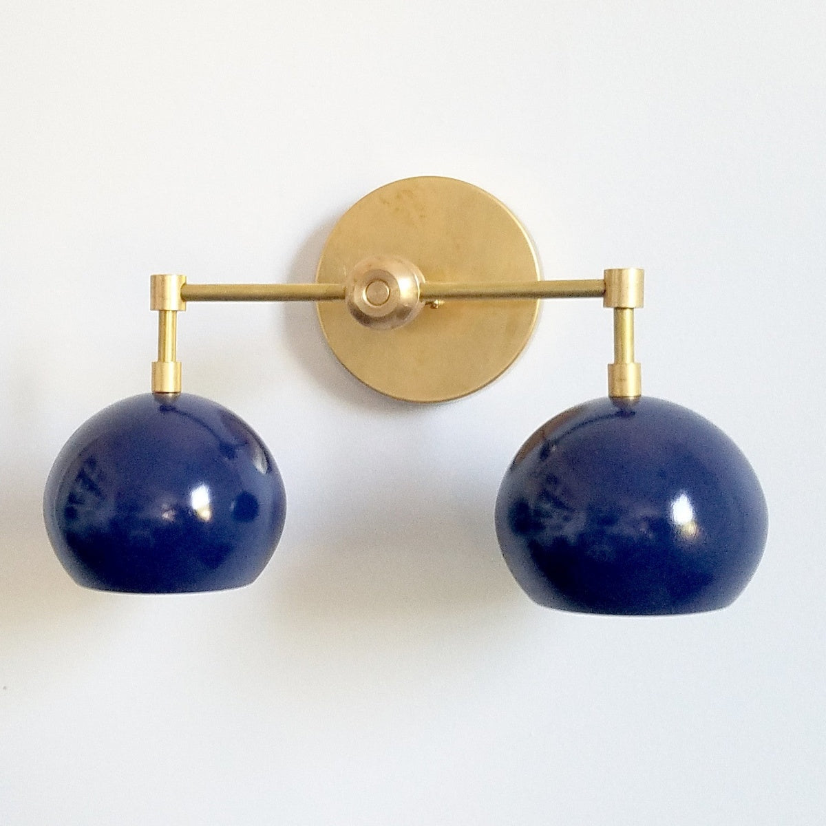 Navy Wall Light - Double Ball Bath Vanity Mirror Wall Sconce