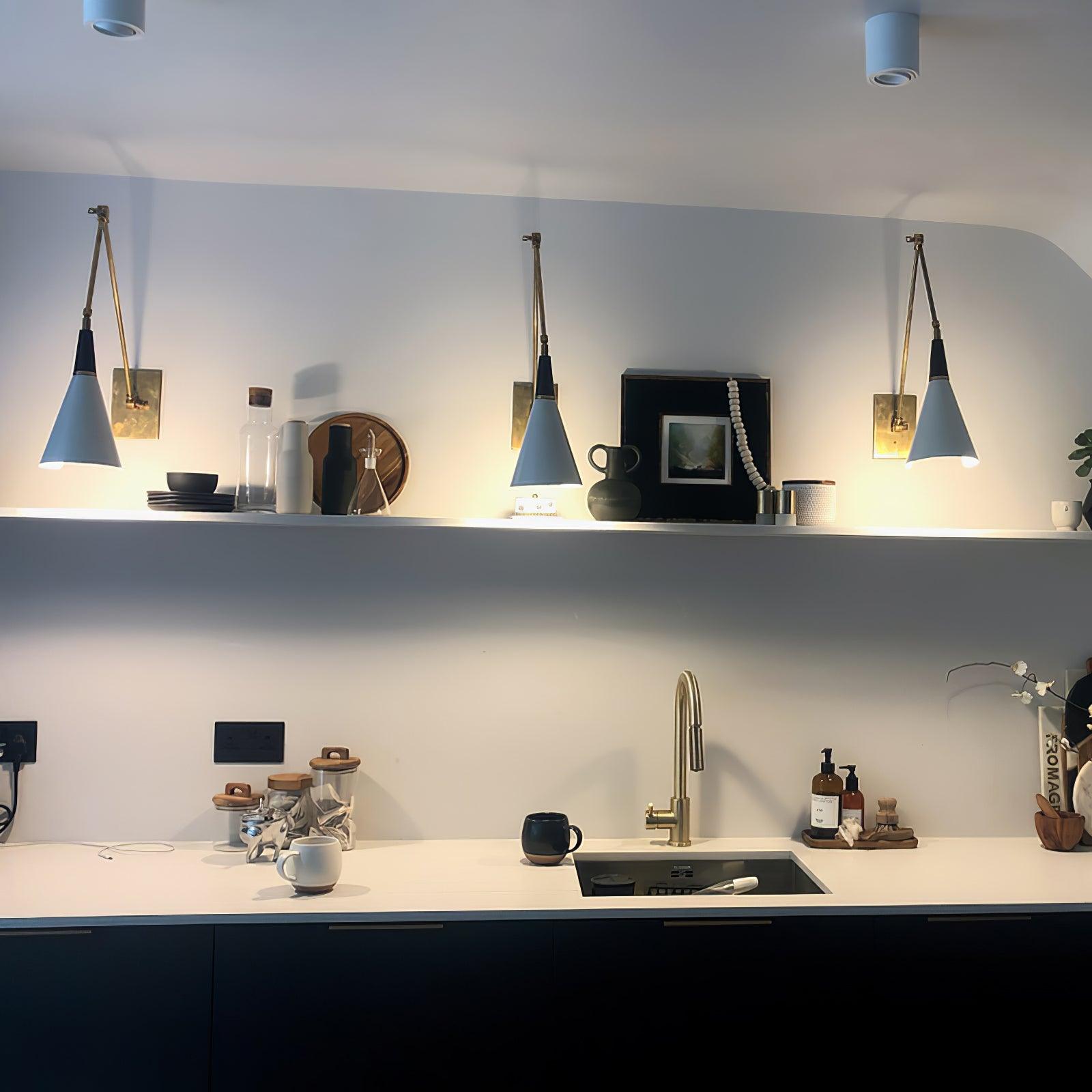 Vintage Metal Adjustable Swing Arm Wall Lamp