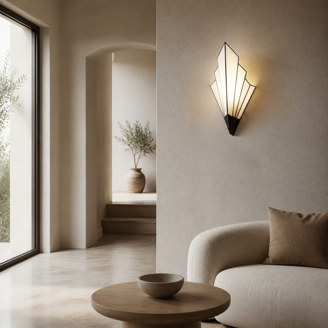 Kelsar Wall Light Featuring Hand-Cut Glass and Elegant Art Deco Design for Indoor Accent Lighting