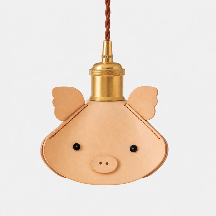 Handcrafted Piglet Leather Pendant Light