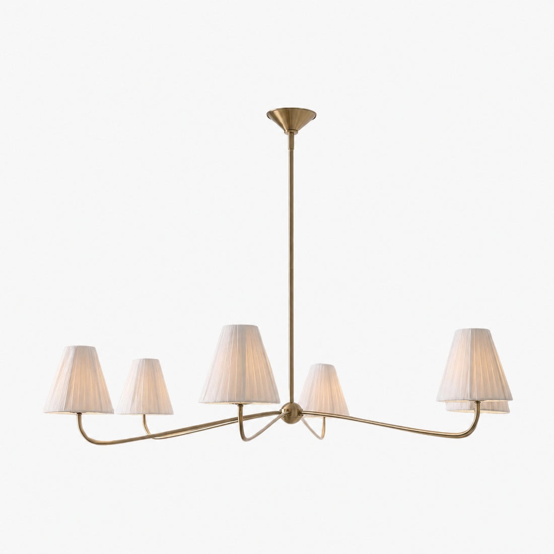 Fibura Metal Modern Linen Shade Linear Chandelier - Clean Lines