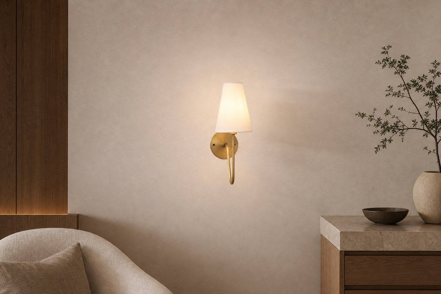 Organic Glass Scoop Wall Light – Minimalist Modern Decorative Ambient Sconce for Living Room