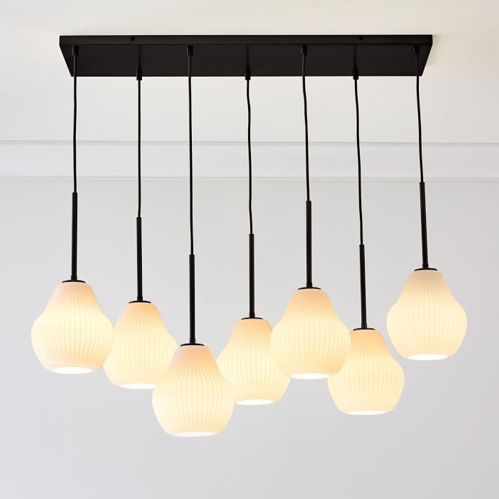 Rivrona Contemporary 7-Light Chandelier - Modern Glass Lighting for Dining Rooms