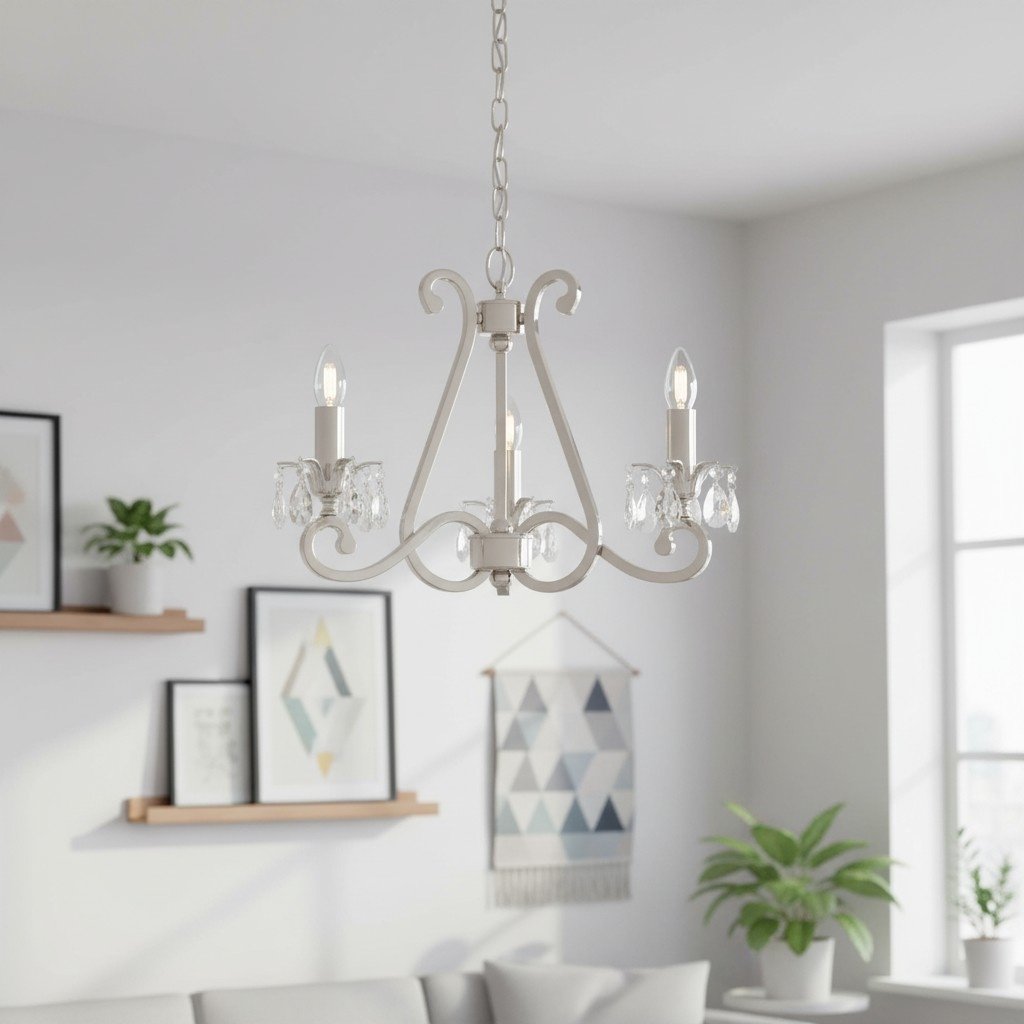 Talonis Crystal Chandelier - Traditional Candle-Style Brass and Nickel for Living Room and Dining Room