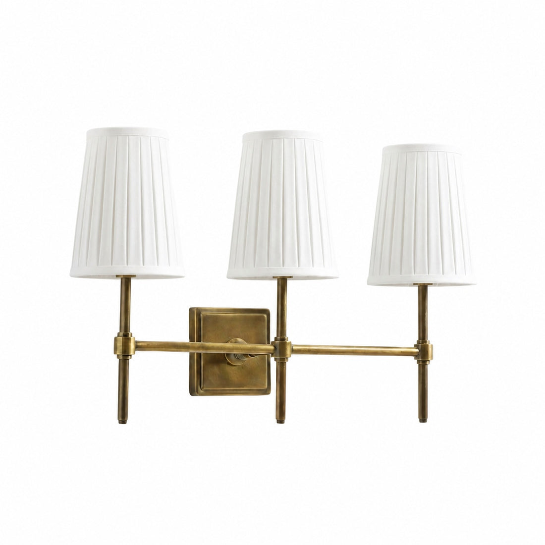Derlina White Linen Shades Wall Lamp – Retro Metal Multi-Head Lighting Fixture